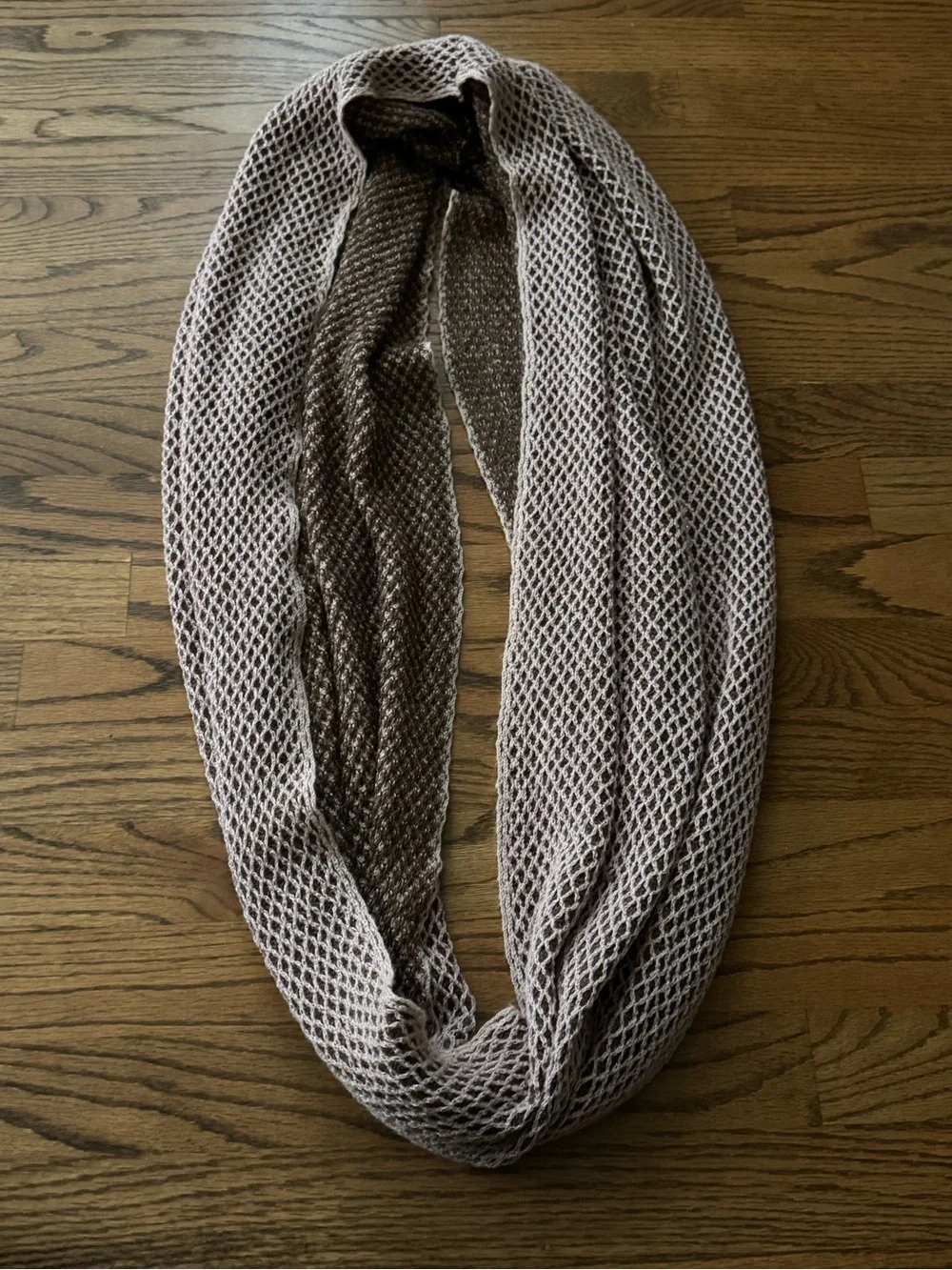 Light Mauve Knit Mesh Infinity Scarf - Women Accessories